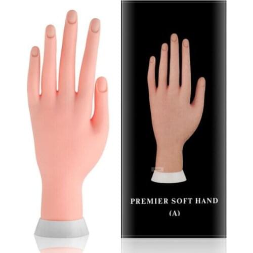 1pc Nail Art hand Model Practice Training Stand Display fake palm exercise bent adjust false finger Manicure tools