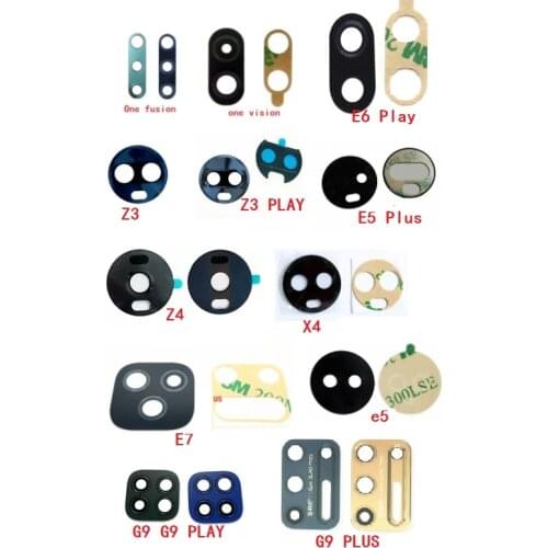 10PCS For Moto G9 E5 E6 E6S E7 Plus G9 Z3 Z4 E6 Play One Zoom Vision Hyper Back Rear Camera Glass Lens Cover With Glue