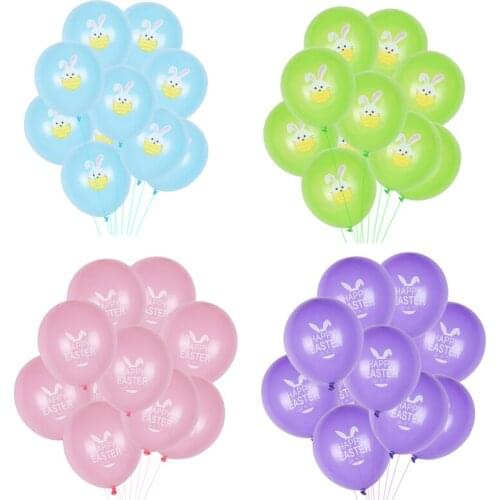 10pcs happy Easter latex balloons rabbit balloon Bunny Easter decoration for home party supplies cute rabbit air ball ballons