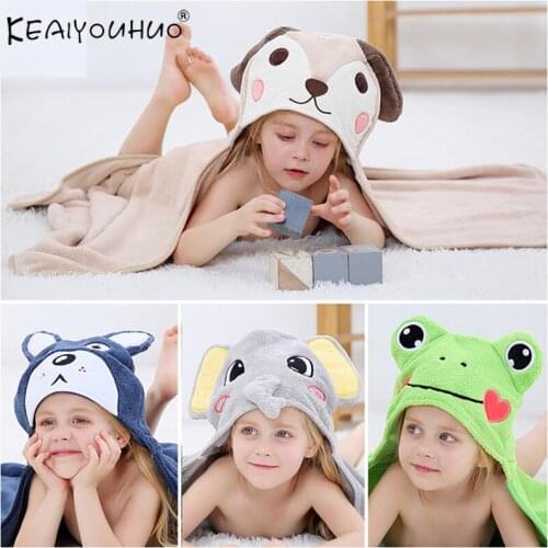 2020 Autumn Baby Boys Girls Hooded Christmas Poncho Kids Bath Towel Cartoon Animal Swimming Bathrobe Cotton Children Beach Towel