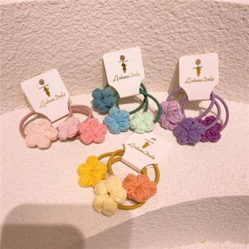 3 Piece Small Flower Hair Pins For Girls Hair Accessories Set Kids Hair Wear Hair Ring Hair Rope Toddlers Kids Headdress