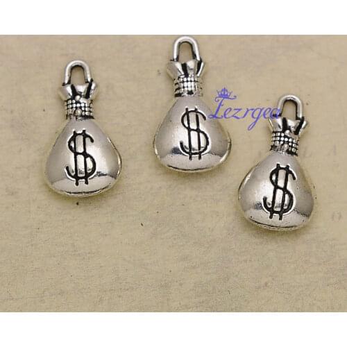 30pcs/lot--17x9mm, Antique silver plated Money Bag charms,DIY supplies,Jewelry accessories