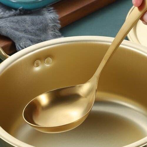 304 Stainless Steel Soup Spoon Thickened Table Spoon Gold/Rose Gold/Black/Rainbow Dinnerware Tableware Restaurant Supplies