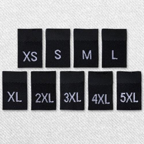 500PCS Clothes Size Labels Folded Cloth Labels General Woven Size Mark tags for Clothes Bags Shoes Accessories