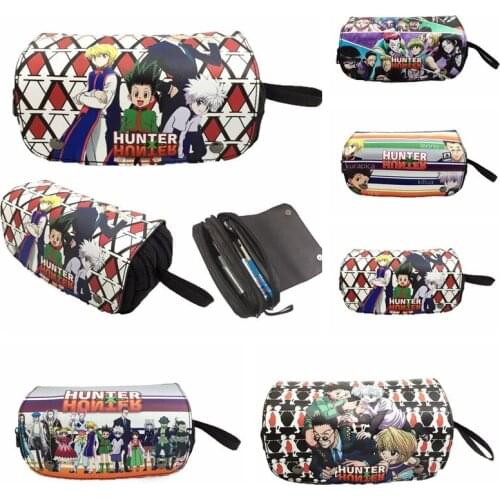 Anime HUNTER HUNTER Gon Killua Cosmetic Bags Zipper Pouch Pencil Case Makeup Cases School Pen Bag Stationery Bag Cosplay Gifts