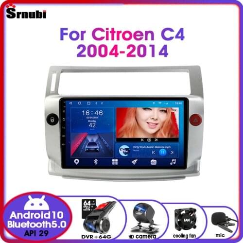 Android 10 2 Din for Citroen C4 C-Triomphe C-Quatre 2004-2014 car radio suitable GPS navigation multimedia player RDS 4G net DVD