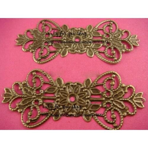 Free ship!! 100pcs/lot 75mm antique bronze butterfly metal pendant - filigree stamping base for jewelry making