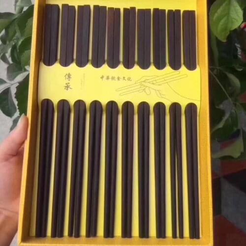 Big Red Acid Branch Log Chopsticks Tableware Factory Wholesale Chinese Polished Home Chopsticks Brocade Box logo Custom Gift