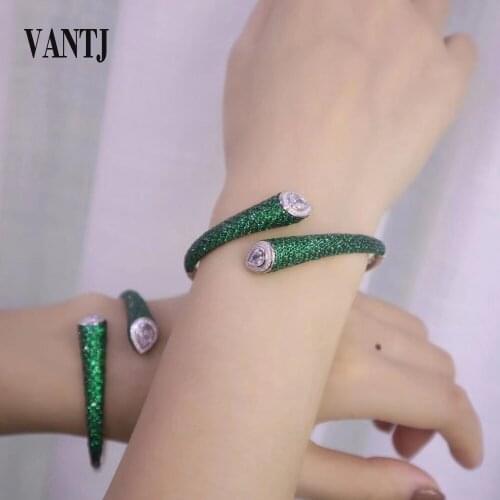 Created Moissanite Bangle Syn Gemstone Emerald Bracelet for Woman Lady Wedding Party Jewelry Gift