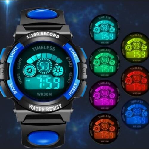 Children Sports Watch Kids Watches Silicone Strap Waterproof LED Digital Luminous Watch for Student Girl Boy Wristwatch Clock