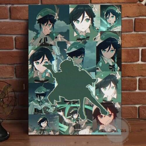 Canvas Anime Barbatos Genshin Impact Pictures Home Decoration Paintings Poster HD Prints Wall Art Modular Living Room