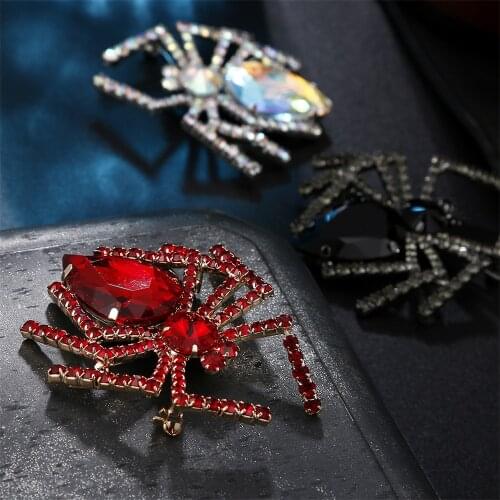 Colorful Spider Brooch, Claw-set Rhinestone Animal Accessories, Elegant Ladies' Corsage Jewelry Factory Wholesale CORUIXI HP083