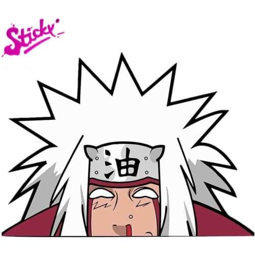 STICKY Anime Jiraiya Character Peeker Car Sticker Waterproof Jiraiya Decal Bumper Window Door Vinyl Cool Car Wrap