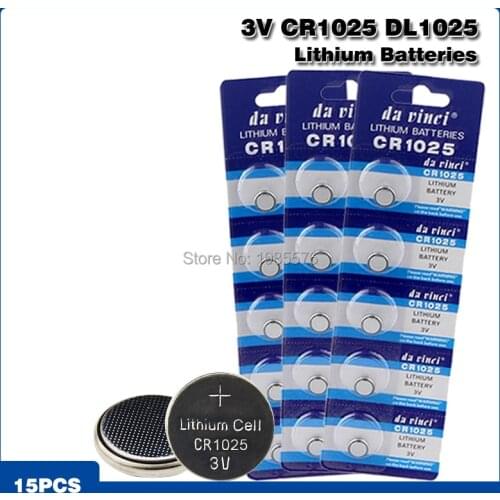 15pcs High Capacity CR1025 3v lithium battery Cell Button Batteries Calculator Toy Medical Device Batteries Digital Bateria