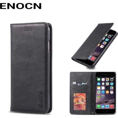 Magnetic Flip Case For iphone 7 Case iphone 8 Cover Leather Wallet Card Slots Luxury Retro Folding Phone Case