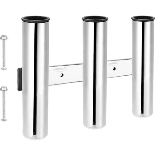 Marine Boat Fishing 3 Pole Rod Holder Rack Storage Rest Bracket Side Mount