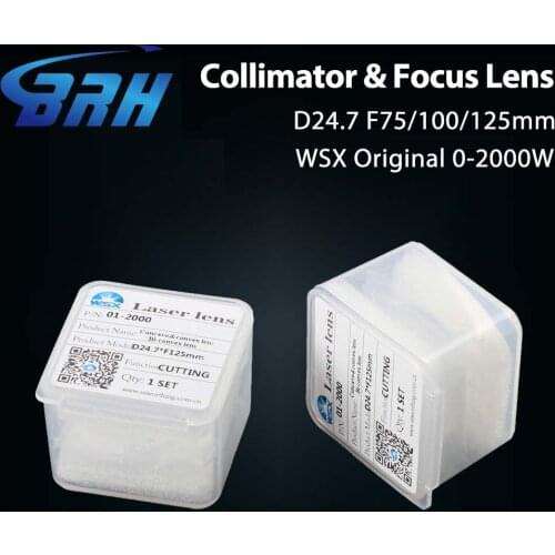 BRH Original WSX Focus&Collimator Lens Dia.24.7 F75/100/125mm for WSX laser Head biconvex mirror crescent 0-2000W