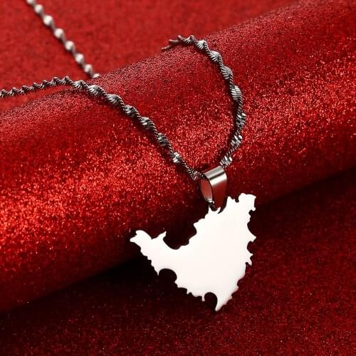 Sint Maarten & Saint-Martin Island Map Pendant Necklace Netherlands Saint Martin Gold Color Jewelry Gift