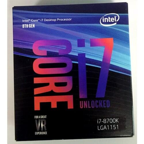 Intel PC computer Core 8 series Processor I7 8700K I7-8700K Boxed processor CPU LGA 1151-land FC-LGA 14 Six Core cpu