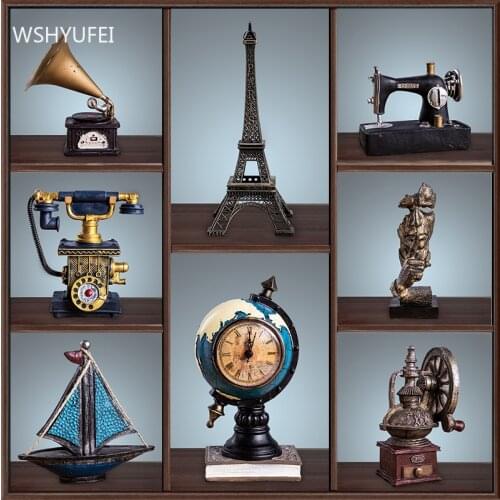 Retro Resin Decorations for Home Office Desktop Art Ornament Crafts Living Room Wine Cabinet Decor Accessories Friend Gifts