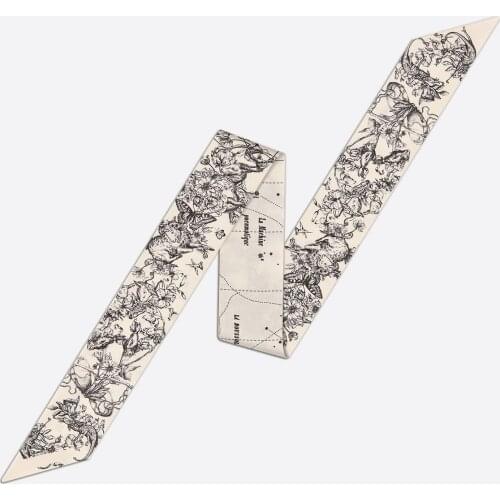 Tarot Constellation Twill 100% Silk Scarf Women Brand Scarf Skinny Bag Scarves Design Headband Wrist Towel Foulard Neckerchief