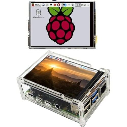 3.5 Inch LCD Touch Screen Display for Raspberry Pi 4 Model B Raspberry Pi 3B+ Pi 3 480x320 Pixels with Stylus + Acrylic Case