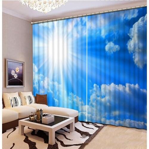 Modern Home Decoration Blackout 3D Curtain stereoscopic blue curtains sky curtain