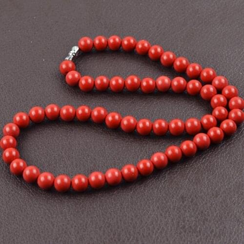 Taiwan cinnabar necklace jewelry beads 8mm Gem beads Necklace for women Health fashion jewelry collar women new year gifts 024