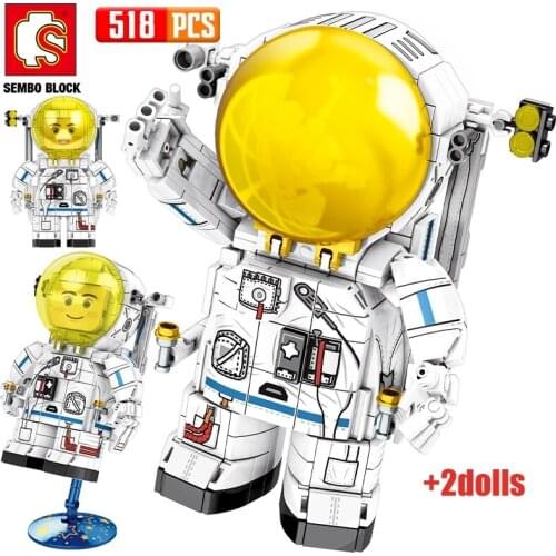 Technical series Astronaut Aerospace Space Rocket building Block Bricks Spaceman Figures toys Children Education Model Toys