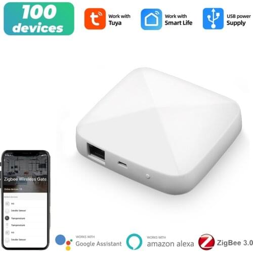 Tuya ZigBee 3.0 Smart Gateway Hub Smart Home Bridge Smart Life Micro USB Wired Remote Controller Works with Alexa Google Home
