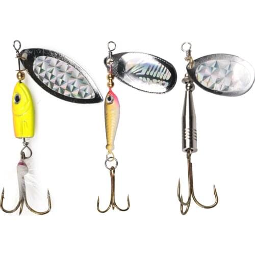 360 Degree Rotating Metal Sequin Bait Fishing Lure Hook Spinner Spoon Lures Fishing Tools Equipment Gifts For Fishing Lovers