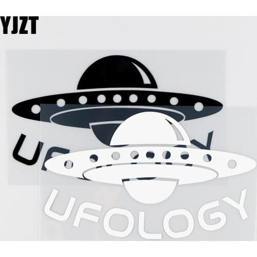 YJZT15.6X9.3CM Ufo LOGY Vinyl Decal Car Stickers Decor Flying Saucer Black / Silver 10A-0171