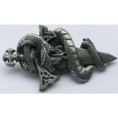 Western Cowboy Snake Twining Sword Belt Buckle SW-BY496 brand new condition with continous stock