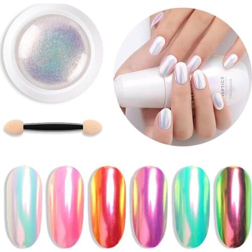 DIY Mirror nail Glitter Powder Metallic Nail Glitter Holographics Chrome Dust Sparkling Flakes Pigment Manicur Nail Art Decor