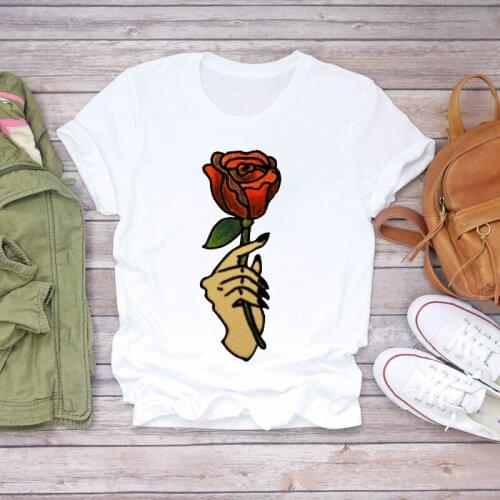 Female T-shirt Nail Polish Cartoon Printing T-shirt Art Design 90s Harajuku Graphic T-shirt Top T-shirt Womens Top female