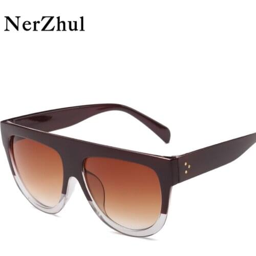 NerZhul New Trendy Sunglasses Women Half Round Brown Sun Glasses Female Hot Selling Gradient Sunglasses For Women CACT01