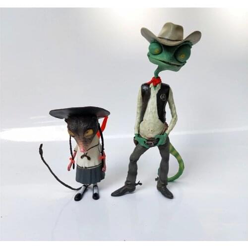 RANGO MOVIE CHARACTER TOY LIZARD DOLL RANGO Action FIGURE Collectible Model lovely Ornaments Kid Gift 2PCS 7"
