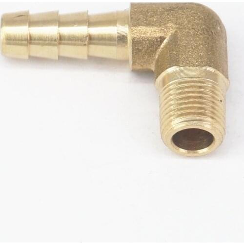 1/8" NPT Male x 1/4" Hose Barb Tail Elbow Brass Fuel Fitting Connector Adapter