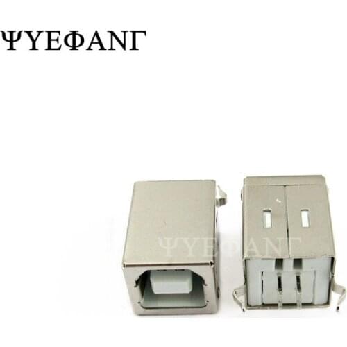 10pcs USB B Female Connector Plugs USB 4Pin 180 Degree USB B Type Steel Printer USB Connector Printing Plug Adapter