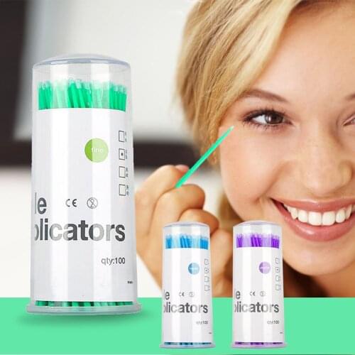 100pcs Disposable Eyelash Extension Brush Makeup Brushes Eyelash Grafting Cleaning Cotton Swab Set Beauty Cosmetics Tools