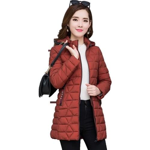 2018 New Arrival Women Winter Jacket Cotton Padded Long Hooded Warm Outwear Female Coat Parka Slim Casaco Feminina MF034