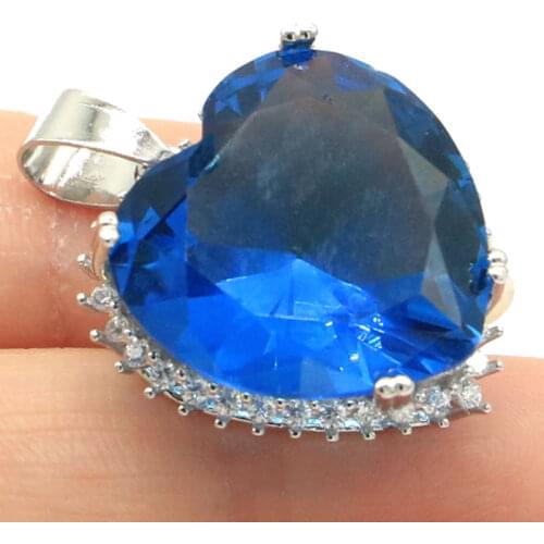 42x29mm New Arrive Geometric Silver Pendant For Women Created White Sapphire Zircon Hot Pick Dating Party Girls Jewelry