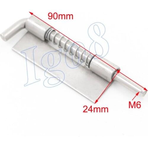 6mm Fixed Bore Dia Stainless Steel Door Barrel Bolt Latch 5PCS