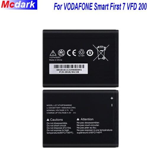 1400mAh For VODAFONE Smart First 7 VFD 200 Battery Batterie Bateria High Quality Replacement phone Battery Li3714T42p3h645042
