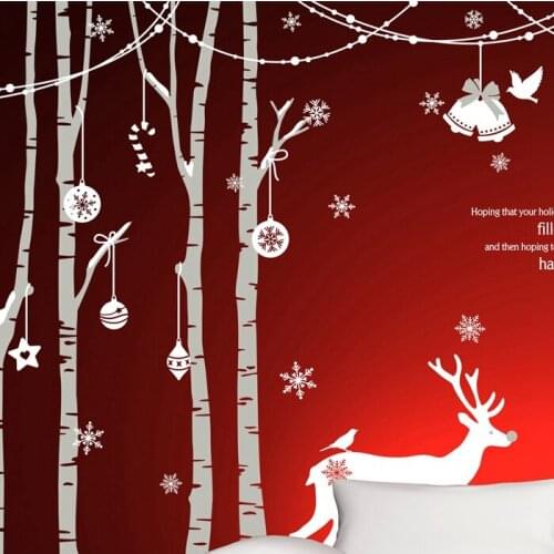 Large Christmas Sticker X mas Decal Posters Vinyl Wall Decals Decor Mural Glass Shop Window Home Decoration