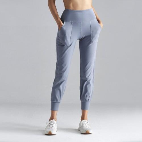 Women Fitness Pants Fashion Pants Leisure Pants Female Pockets Loose Beams No Traces High Waist Abdominal Pants GYM Girl Pants