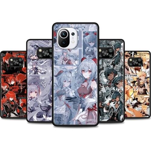 Caso For Xiaomi Poco X3 NFC M3 Pro M3 F3 F1 Para for Mi Note 10 Pro Case For Mi Poco F3 X3 GT Genshin Impact Anime
