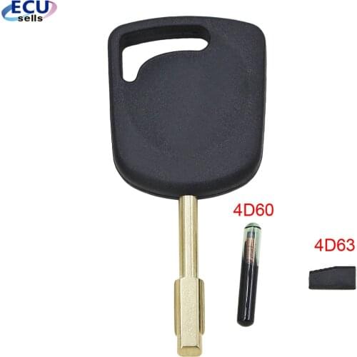 Transponder Key Shell For Ford Focus Mondeo KA Jaguar XJ8 Transit Connect Fob Car Key Cover With 4D60 Glass Chip /4D63 Chip