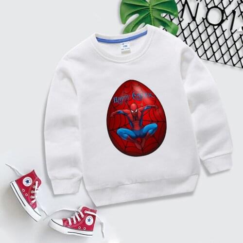Disney Marvel Spiderman Childrens Hooded Sweater Autumn and Spring Boys Girls Baby Tops Loose Cartoon Jacket Bottoming Shirt