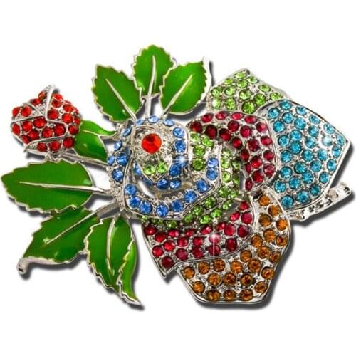 2019 Enamel Pins and Crystal Rhinestone jewelry Accessories Fashion Rose brooch Hot Sale Wedding for Dressing Broshes X0979